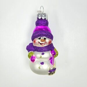 NICE Radko Celebrations Snowman Glitter‎ Sparkle Miniature Mini Ornament 2013 S3